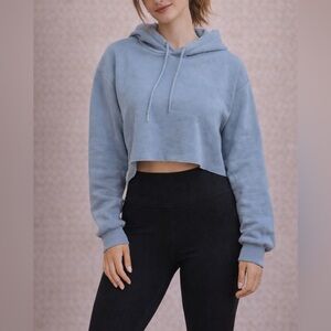 Light blue cropped hoodie